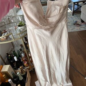 Hello Molly Blush Strapless Midi Dress
